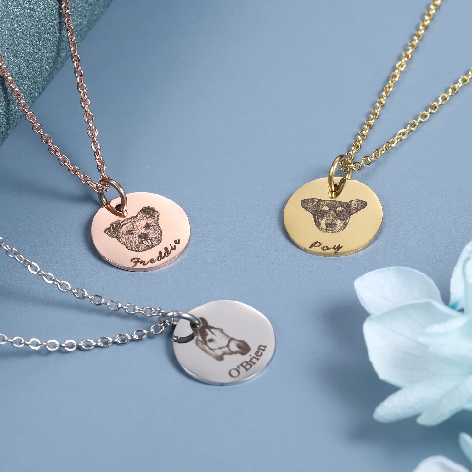 Custom Engraved Pet Photo Necklace