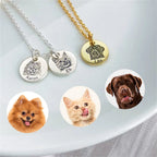 Custom Engraved Pet Photo Necklace