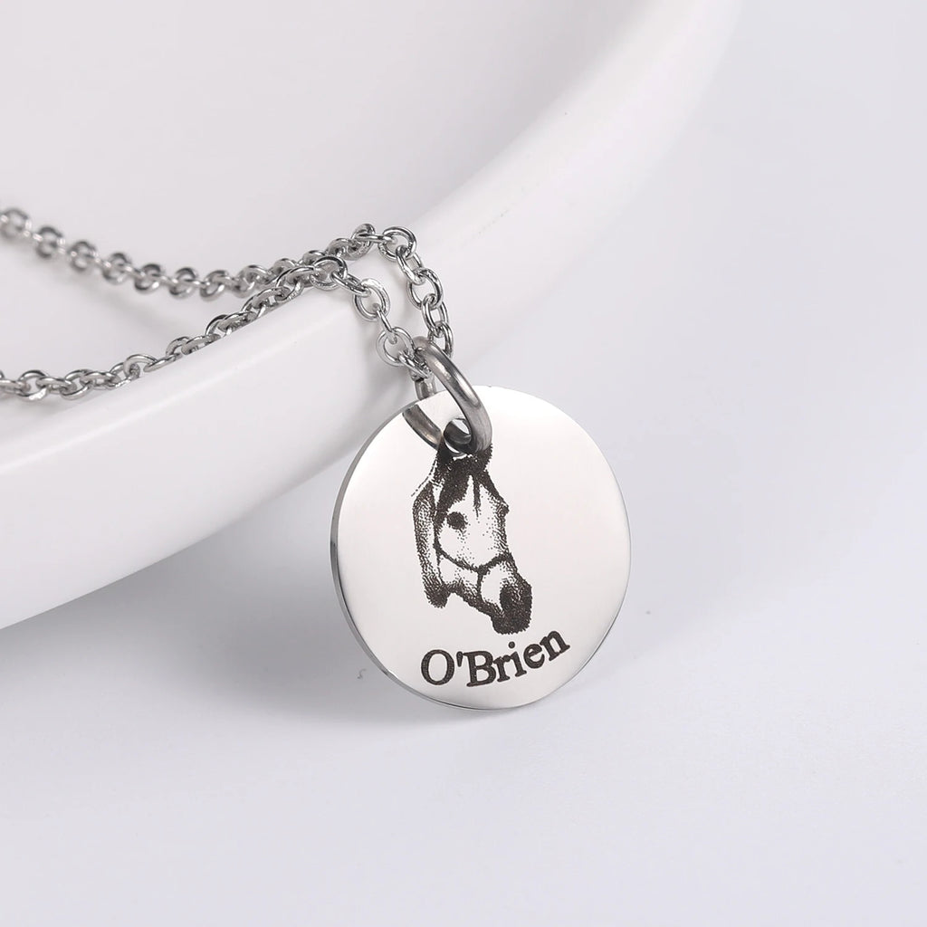Custom Engraved Pet Photo Necklace