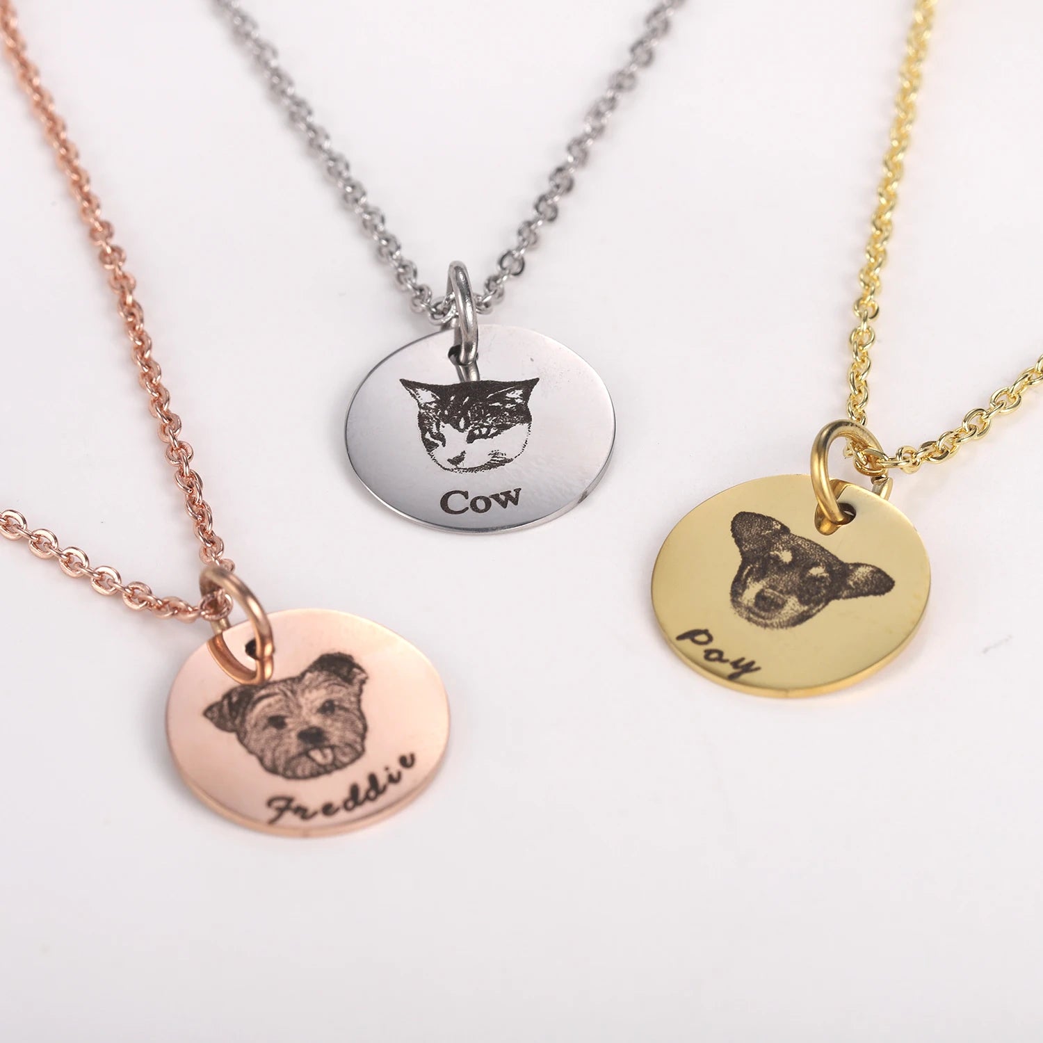 Custom Engraved Pet Photo Necklace