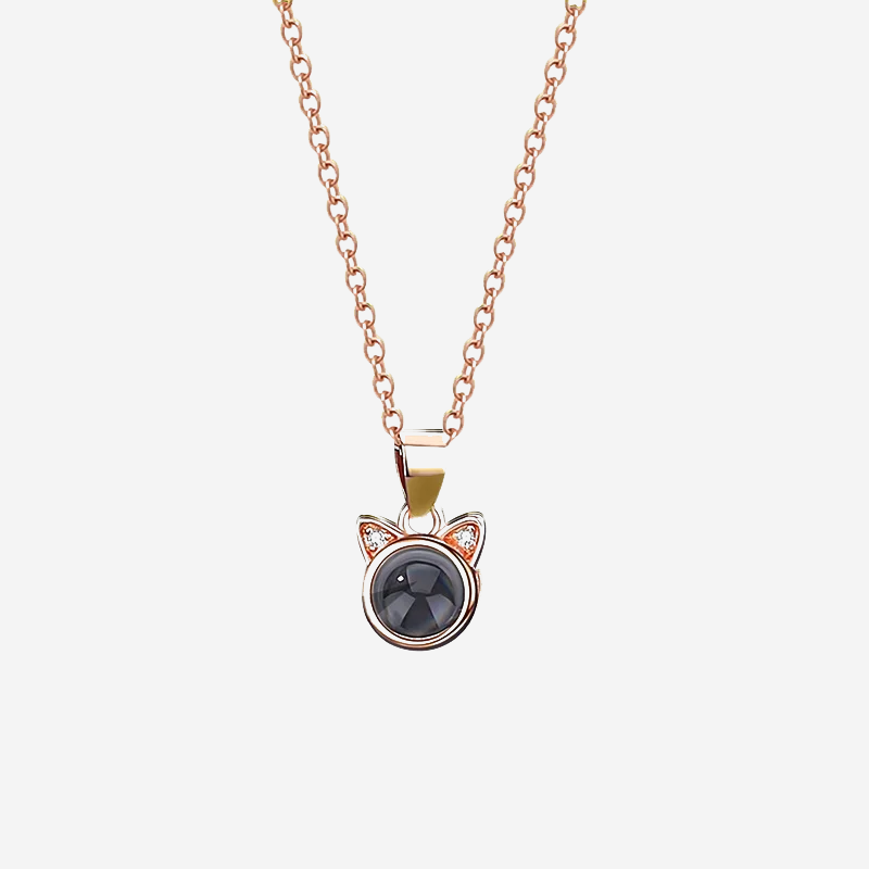 Personalized Cat Necklace Photo Projection