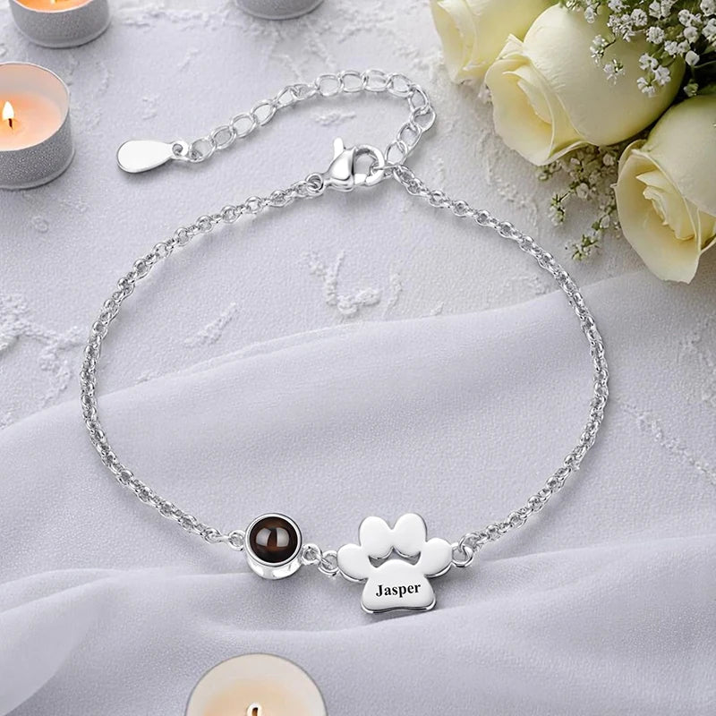 Custom Pet Photo Name Bracelet