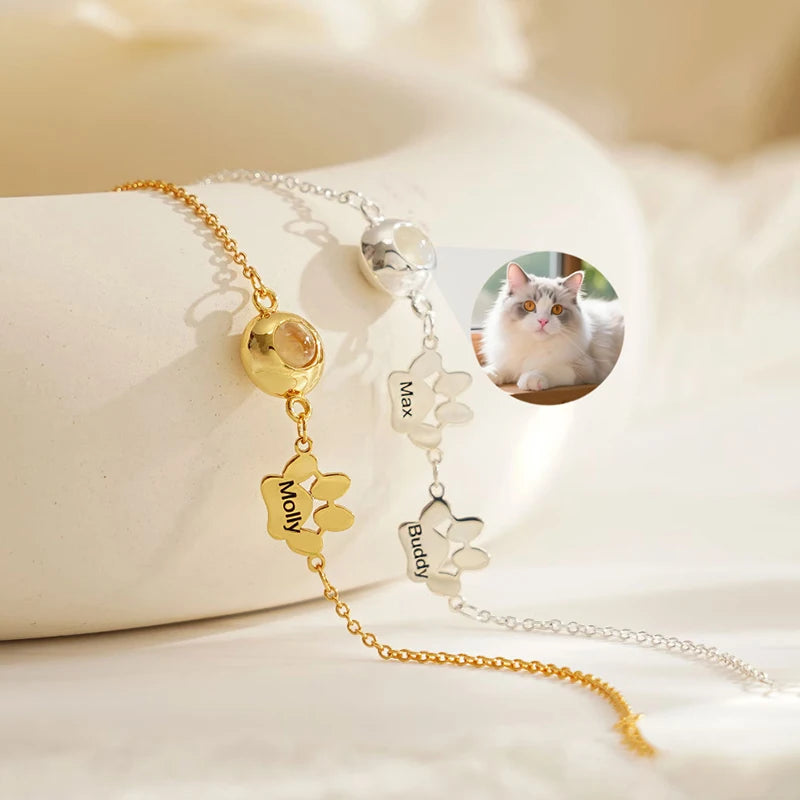 Custom Pet Photo Name Bracelet