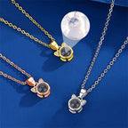 Personalized Cat Necklace Photo Projection