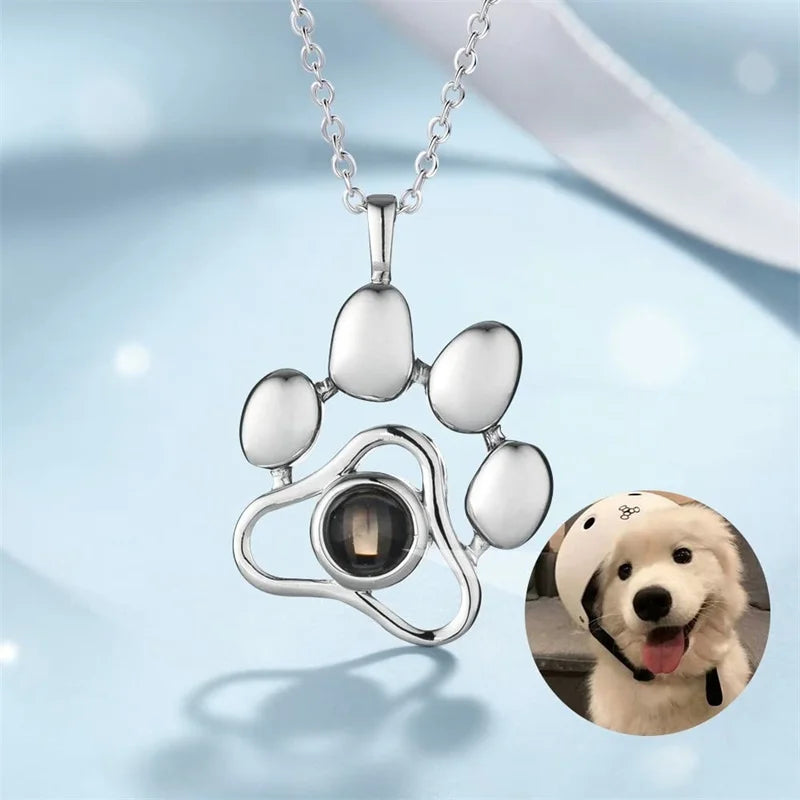 Personalized Paw Photo Necklace