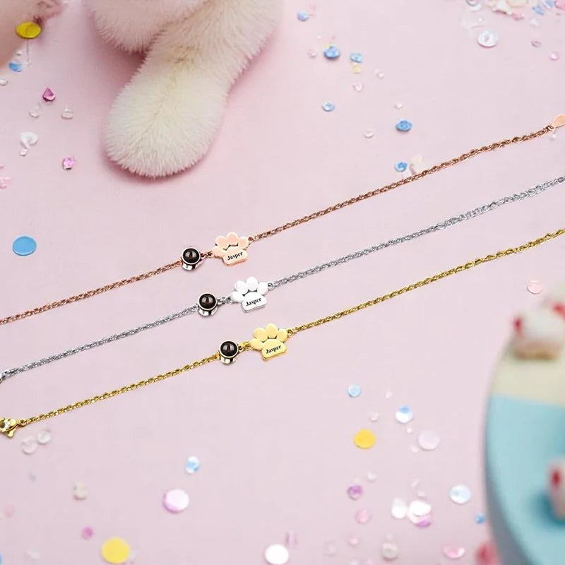 Custom Pet Photo Name Bracelet
