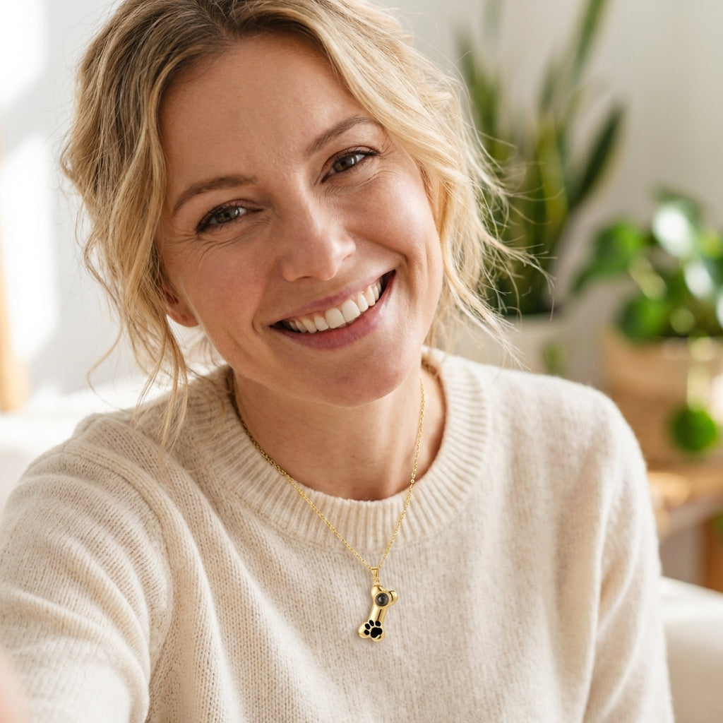 Personalized Bone Photo Necklace