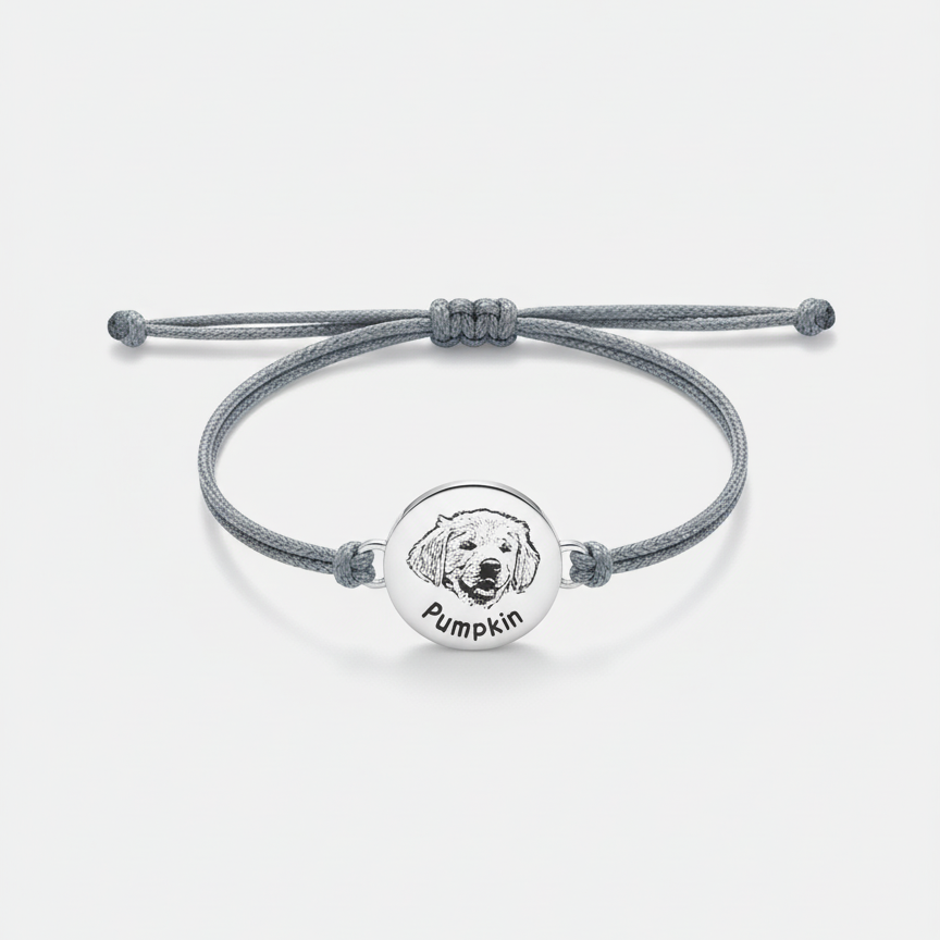 Custom Pet Portrait Leather Bracelet
